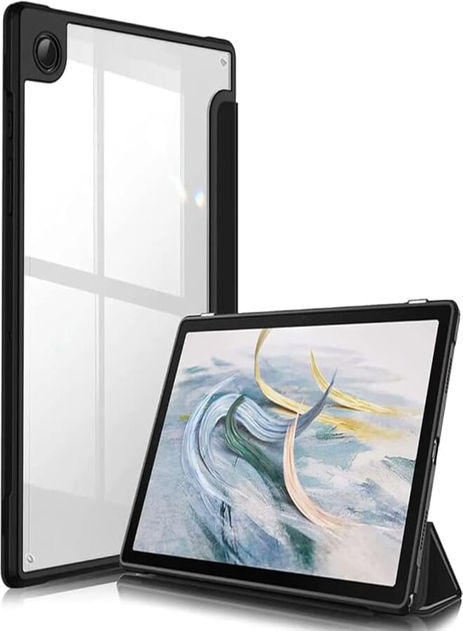 ELECDON Slim Shockproof Case for Samsung Galaxy Tab A8 10.5" (2022) - Clear Back, Auto Wake/Sleep, Lightweight Protection (Black)